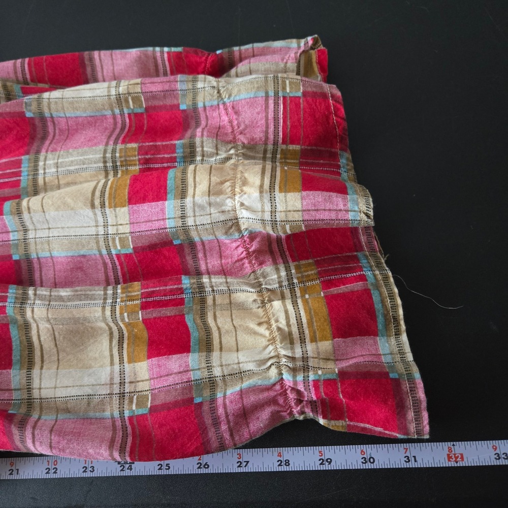 Overdrive Womens Red Plaid Top Plus 2X Boho Peasant Western Cottage Summer Gypsy - Picture 9 of 10